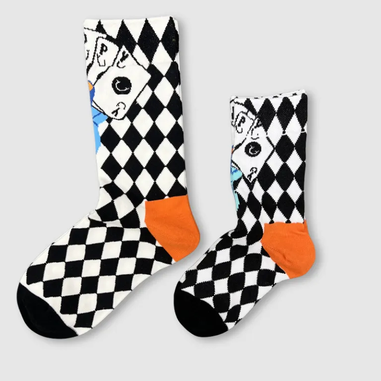 جوراب بچگانه HappySocks طرح کارتونی ساق متوسط مدل هایپی مناسب دختر و پسر برای استفاده بیرون از منزل طرح بامزه عمده و خانوادگی
