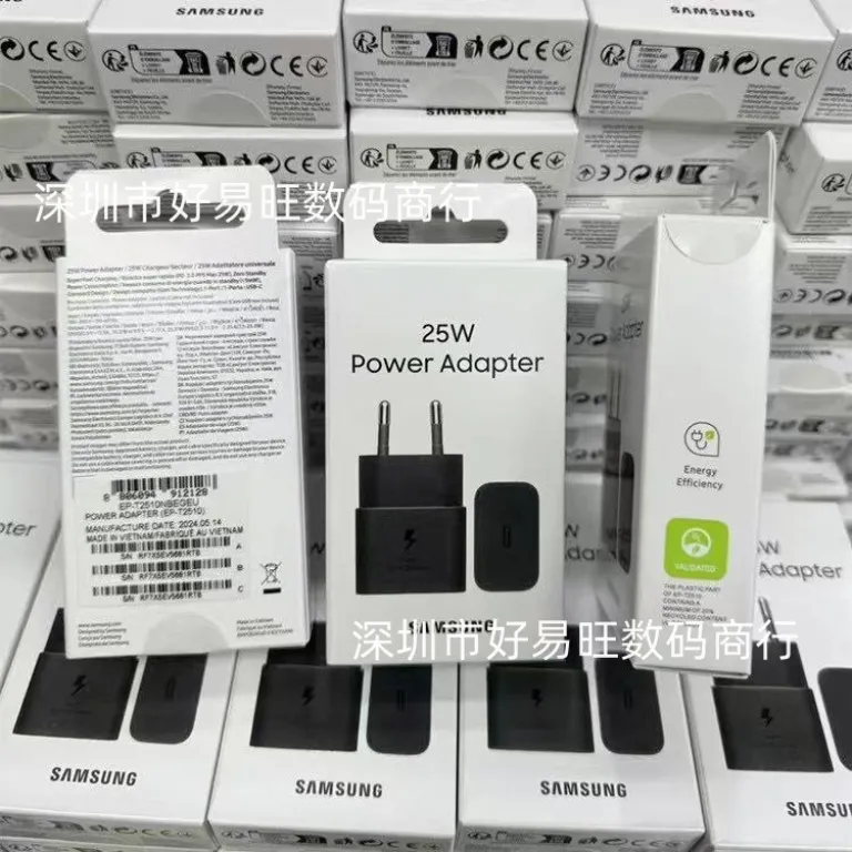 T2510 سازگار با سامسونگ 25W شارژر استاندارد اروپا S24U/Note20/S25 شارژ فوق سریع 2.0 شارژر اصلی