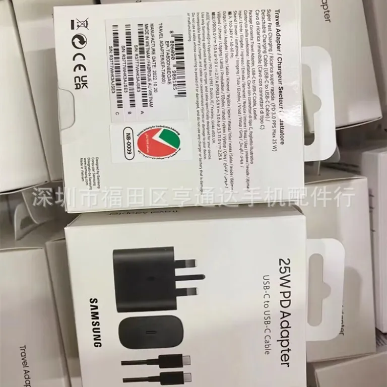 شارژر اورجینال سامسونگ 25W note20/S22+/S21U PD 25w با شارژ فوق سریع و کابل