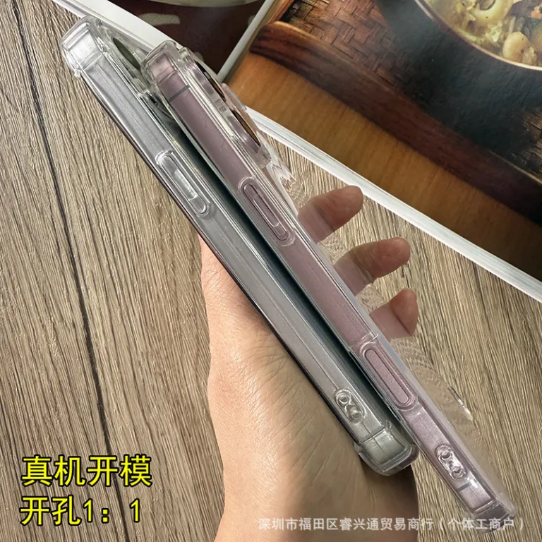 قاب شفاف ضد ضربه با چهار گوشه بالشتک دار مناسب اپل 16E آیفون 17 14promax 12 15 کاور محافظ