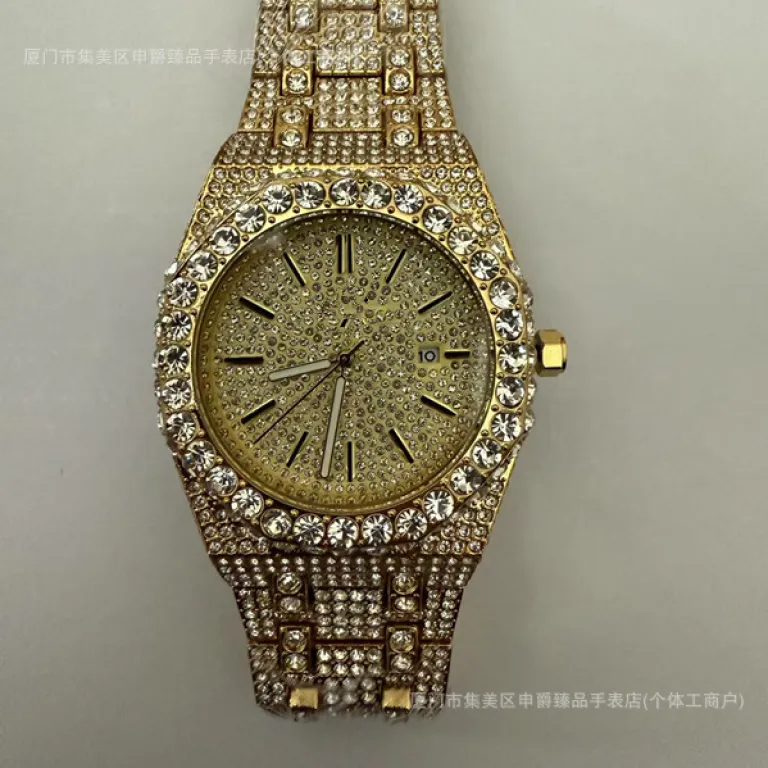 2025 ساعت مردانه باکیفیت تمام الماس AP، پرفروش در Dunhuang و AliExpress، شیک و مد روز، موتور کوارتز، عرضه مستقیم از کارخانه