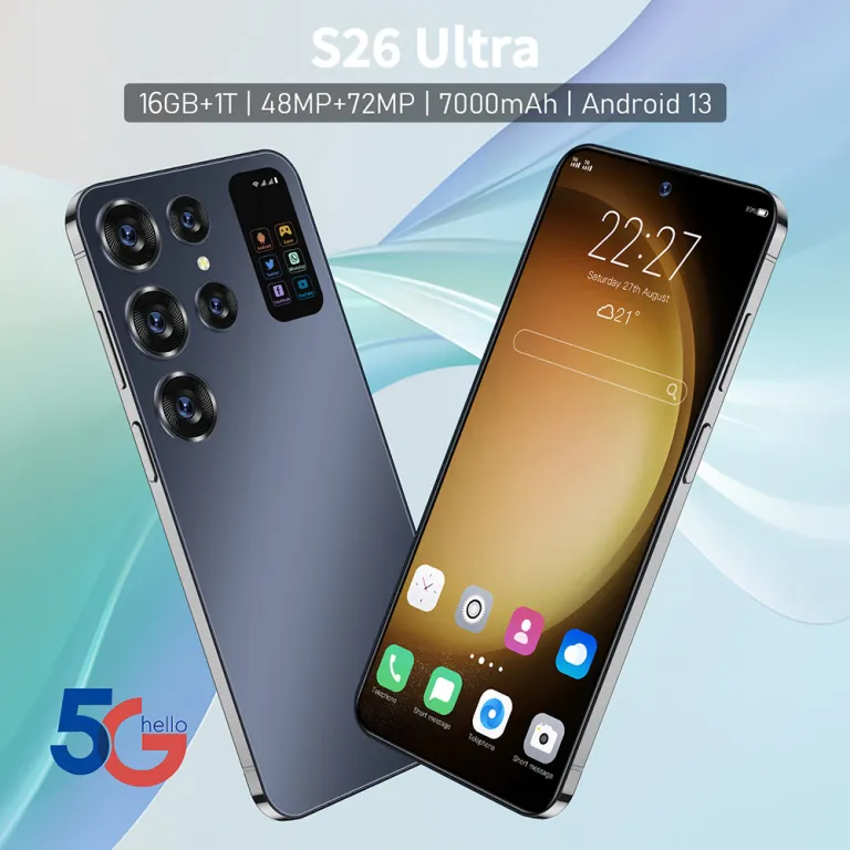 گوشی هوشمند جدید برون‌مرزی S26 Ultra 5G 7.3 اینچ صفحه‌نمایش بزرگ 16+1TB حافظه تولیدکننده اصلی عمده‌فروشی