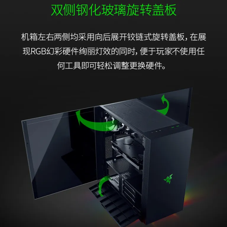 کیس گیمینگ ATX Tomahawk با نورپردازی RGB، کیس میدتاور برای مونتاژ کامپیوتر DIY و خنک‌کننده آبی سفارشی
