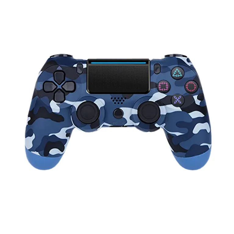 دسته بازی بی‌سیم بلوتوثی ps4 با دو موتور لرزشی، ژیروسکوپ شش‌محوره و لرزش کامل ps4