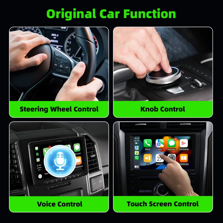 آداپتور دوکاره بی‌سیم CarPlay و Android Auto جعبه اتصال خودرو به سیستم اصلی