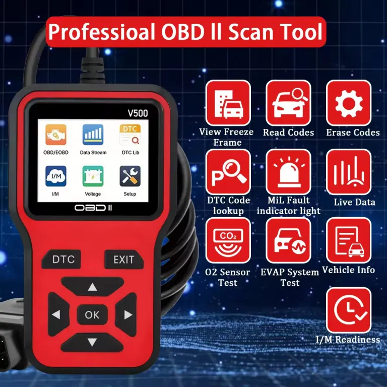 دستگاه عیب‌یاب خودرو OBD2 v500 کارت‌خوان کد خطا اسکنر مخصوص تجارت خارجی
