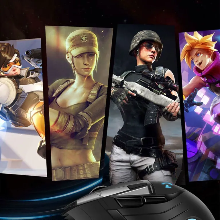 ماوس گیمینگ مکانیکی باسیم G502 با نور RGB و ماکرو مخصوص بازی‌های LOL و PUBG مناسب کافی‌نت