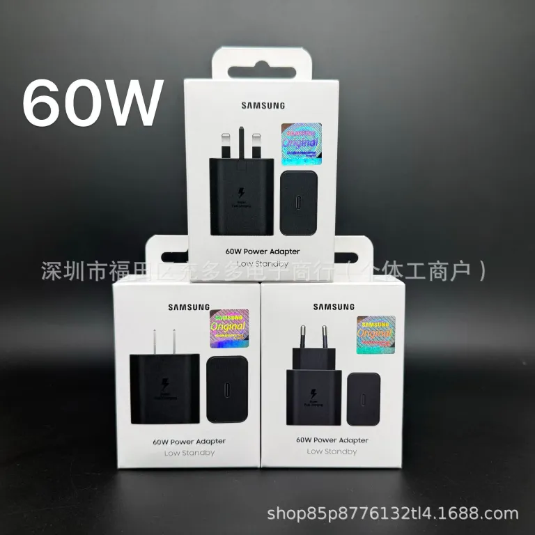 شارژر اورجینال 6010 مناسب برای سامسونگ 60W سوپر شارژ سریع 3.0 شارژر بریتانیایی اروپایی آمریکایی 1.8 متر