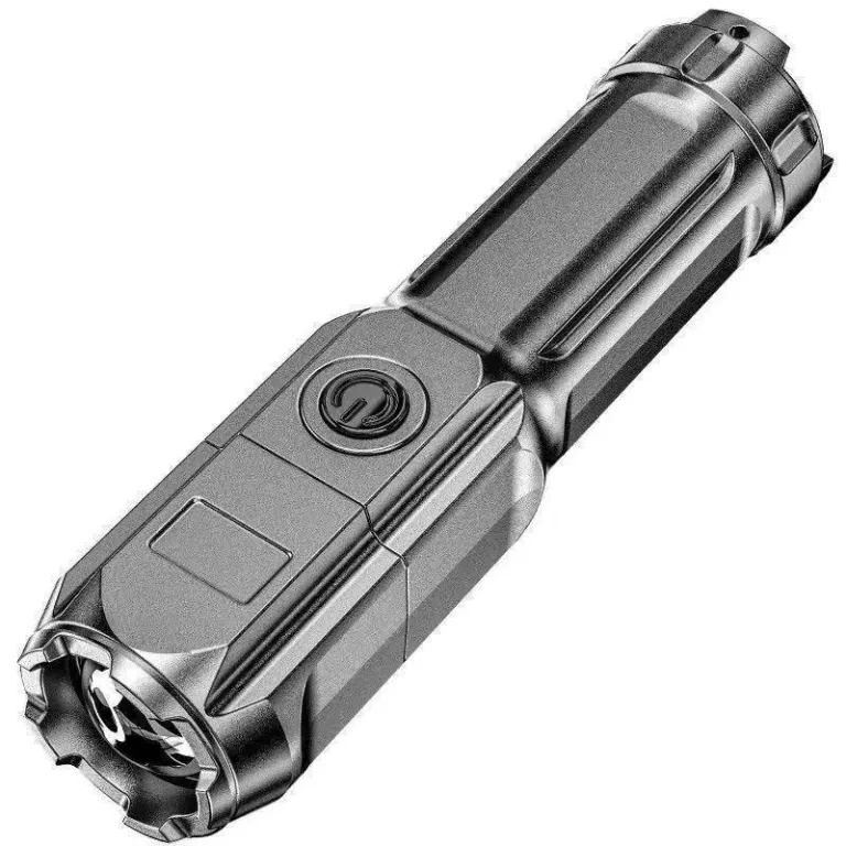 چراغ‌قوه USB با نور قوی، مناسب فضای باز، قابل حمل، بادوام، برد بلند، فوکوس متغیر، LED فوق‌روشن، شارژی، مناسب خانه، مواقع اضطراری و به عنوان پاوربانک