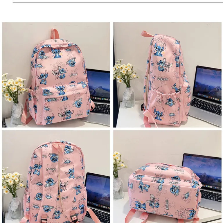 کوله‌پشتی جدید طرح کارتونی استیچ، سبک ژاپنی، جادار و سبک برای مدرسه