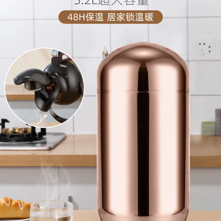 فلاسک آب گرم با مخزن شیشه‌ای، 3.2L/8 پوند ظرفیت بالا 2 لیتر/5 پوند، مخزن فلاسک خانگی