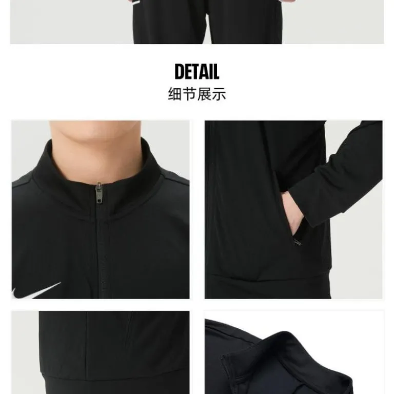 Nike ست ورزشی مردانه بهاره و پاییزه یقه‌ایستاده، کاپشن و شلوار بلند راحت و شیک