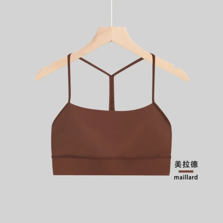 تاپ یوگا و بدنسازی زنانه lulu مدل Y پشتباز با پد داخلی، زیرپوش ورزشی بدون درز