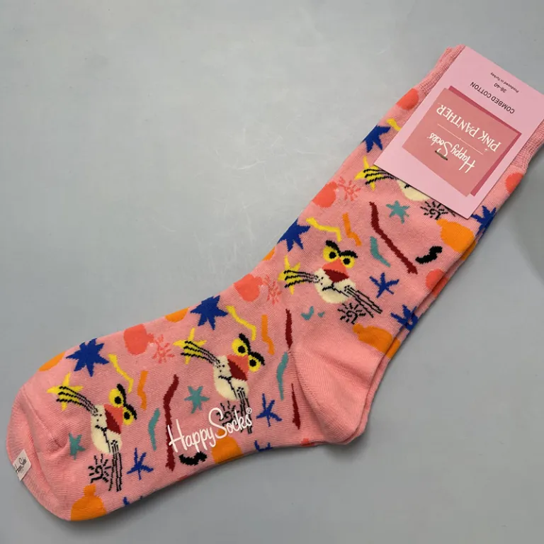 جوراب زنانه رنگارنگ HappySocks طرح کارتونی بامزه مدل اینستاگرامی نیمه‌ساقه بیرونی خیابانی