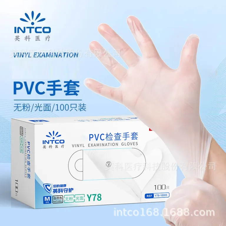 دستکش یکبارمصرف معاینه پزشکی اینکو از جنس PVC، لاتکس، نیتریل و لاستیک مصنوعی، مخصوص مواد غذایی
