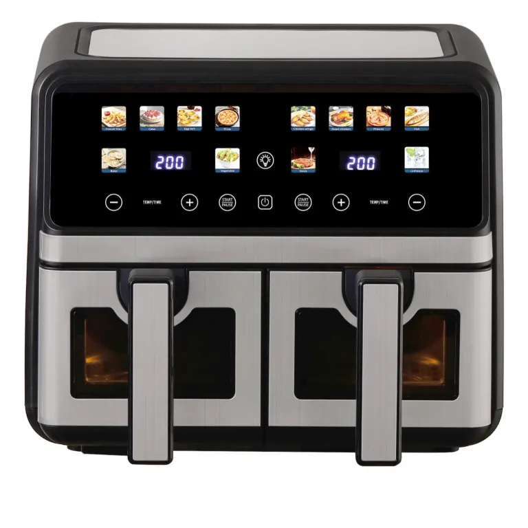 سرخ‌کن بدون روغن دو مخزنه خانگی Air Fryer با ظرفیت بزرگ، چندکاره و قابل مشاهده، هوشمند و مناسب صادرات