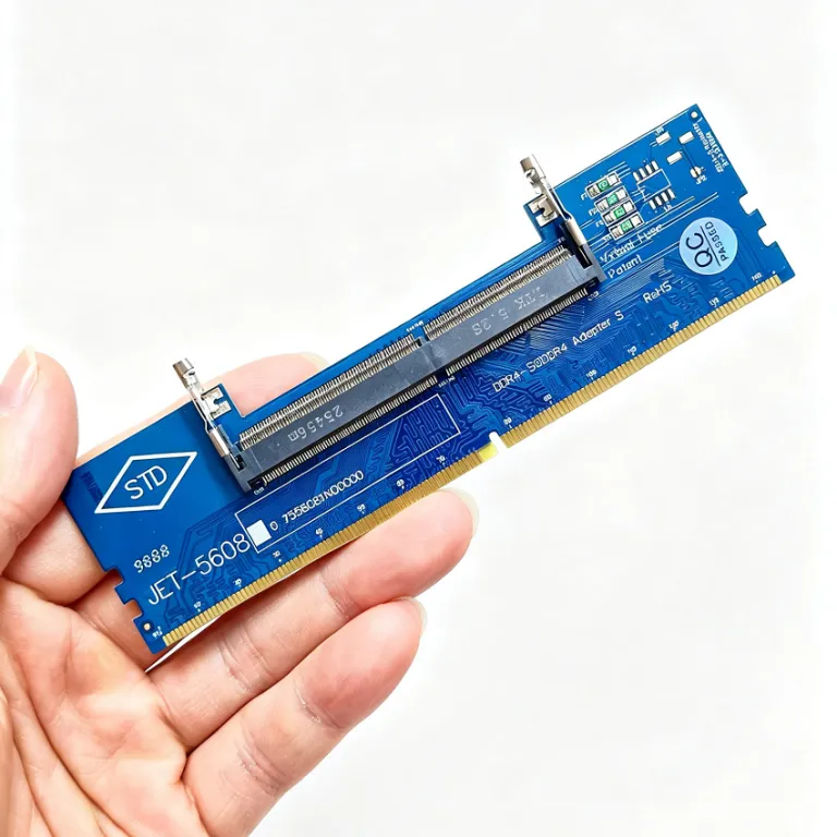 مبدل رم لپ‌تاپ DDR3/4/5 برای استفاده در مادربرد دسکتاپ، کارت تبدیل تست رم لپ‌تاپ