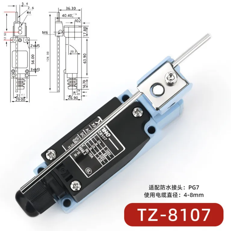 ME-8108 کلید محدودکننده خودبازگشت میکروسوئیچ تماسی محدودکننده TZ-8101 کلید مسیر