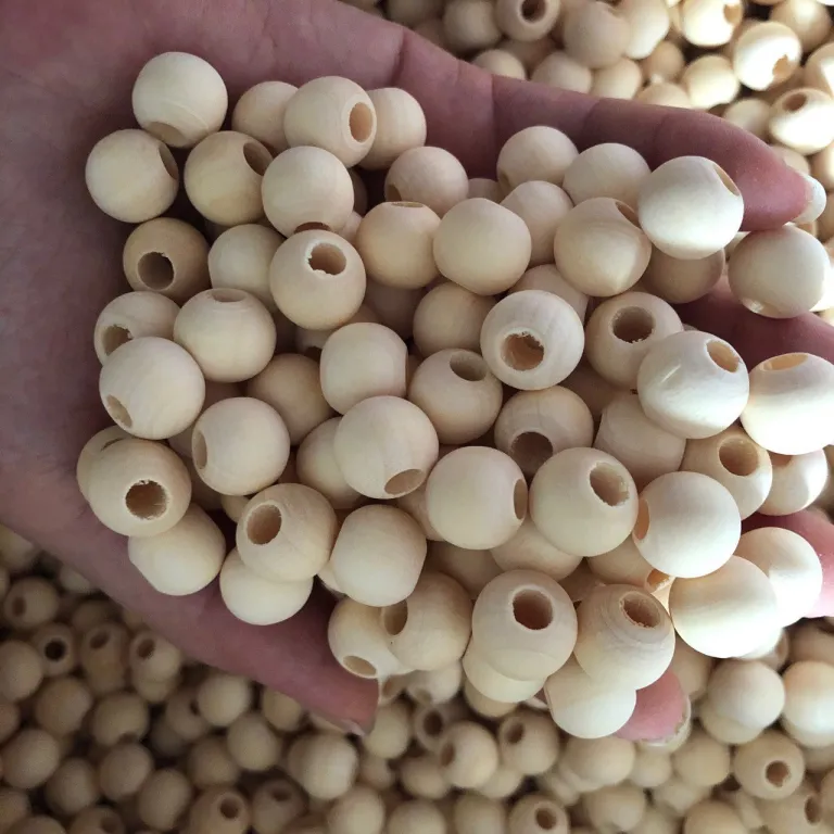 20mm مهره چوبی گرد با سوراخ بزرگ 12mm برای ساخت دستبند و زیورآلات دست‌ساز