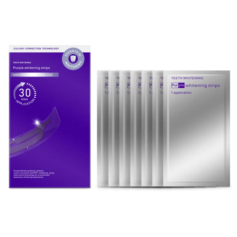 جدید کراسبوردر V34 نوار سفیدکننده دندان بنفش WhiteningStrips سفیدکننده دندان روشنکننده و ضد زردی