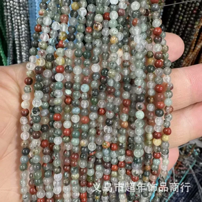 2mm3mm4mm مهره‌های گرد کوچک سنگ طبیعی، لوازم جانبی زیورآلات، آمیتیست، آونتورین سبز، تورمالین، مهره‌های DIY عمده