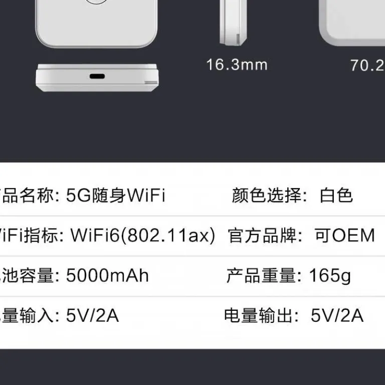 5G مودم وای‌فای همراه Wi-Fi 6 کارت‌خوان بی‌سیم قابل حمل برای خودرو