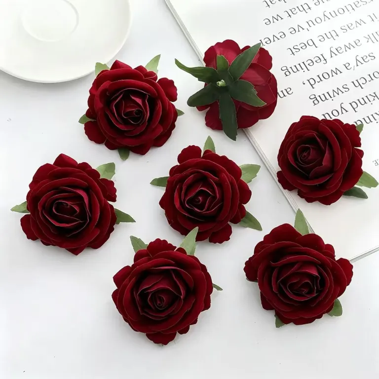 گل رز مخملی مصنوعی برای صحنه عروسی، دکوراسیون منزل، سنجاق سینه و قوس
