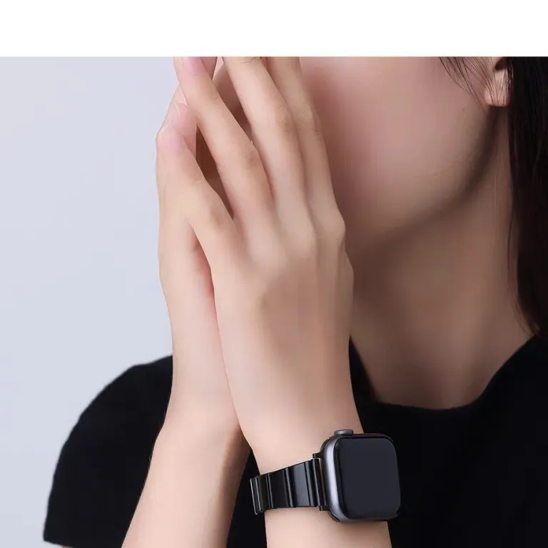 بند مناسب اپل واچ S10 بند iWatchS9 استیل ضدزنگ زنانه طرح کمر باریک s11 حس لوکس ورزشی تابستانی