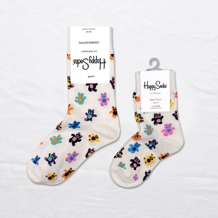 جوراب بچگانه HappySocks طرح کارتونی ساق متوسط مدل هایپی مناسب دختر و پسر برای استفاده بیرون از منزل طرح بامزه عمده و خانوادگی