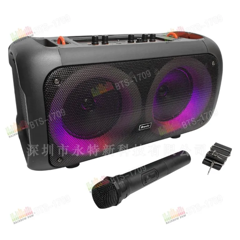 اسپیکر بلوتوثی قابل حمل بنددار BTS سری BTS-1709 دوگانه 6.5 اینچی عمده کارخانه KTS