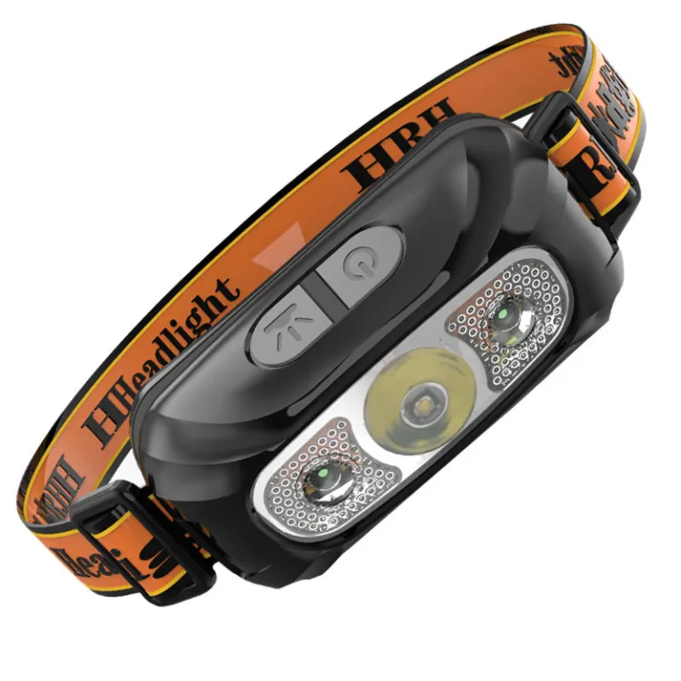 چراغ پیشانی سنسوردار با شارژ USB، چراغ LED دفاع شخصی، چراغ پیشانی قوی برای ماهیگیری شبانه، چراغ پیشانی کوچک هوشمند فضای باز