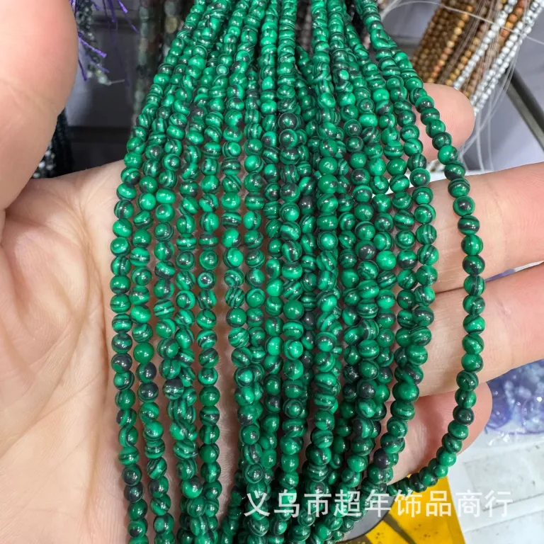 2mm3mm4mm مهره‌های گرد کوچک سنگ طبیعی، لوازم جانبی زیورآلات، آمیتیست، آونتورین سبز، تورمالین، مهره‌های DIY عمده
