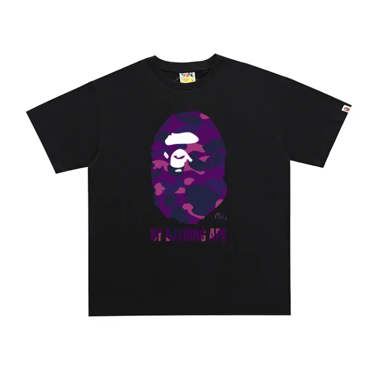 تی‌شرت BAPE تابستانی طرح سر میمون استتاری مردانه و زنانه استایل ژاپنی موجودی عمده