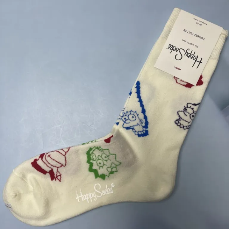 جوراب زنانه رنگارنگ HappySocks طرح کارتونی بامزه مدل اینستاگرامی نیمه‌ساقه بیرونی خیابانی