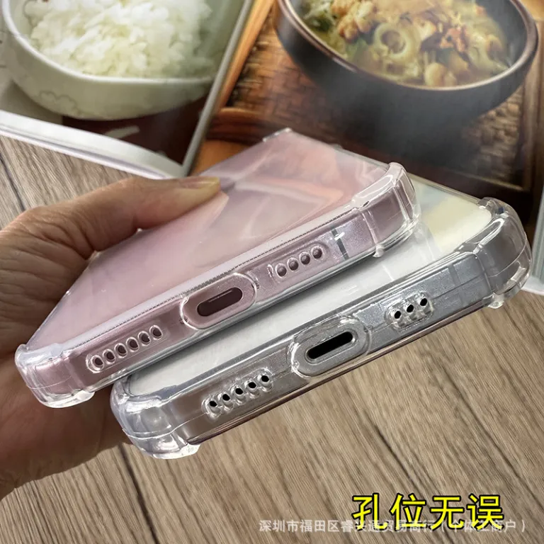 قاب شفاف ضد ضربه با چهار گوشه بالشتک دار مناسب اپل 16E آیفون 17 14promax 12 15 کاور محافظ