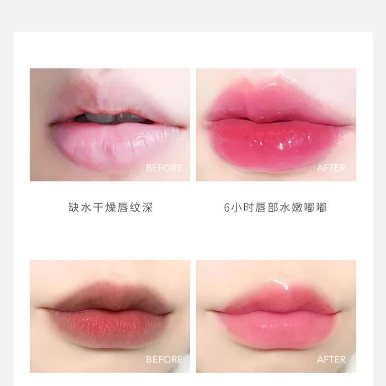 رژ لب تغییر رنگ ژله‌ای گلبرگ دیجیفولون مرطوب‌کننده ترمیم‌کننده لب‌های ترک‌خورده بدون رنگ پریدگی و بدون انتقال