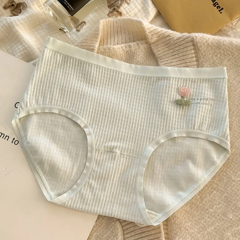 شورت بدون درز زنانه نخی با طرح گل کوچک، مخصوص دختران جوان، فاق نخی خالص، دانش‌آموزی ژاپنی، بدون رد، تنفس‌پذیر، تابستانی مثلثی