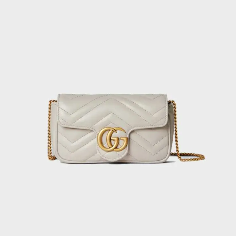 کیف دستی مینی زنانه GUCCI از چرم گاوی، از مجموعه کلاسیک Marmont با بند زنجیری دوشی و کراسبادی