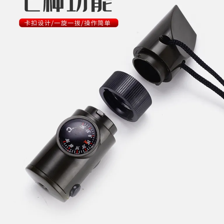 سوت هفت‌کاره چندمنظوره برای فضای باز با چراغ LED، دماسنج و قطب‌نما 7 1