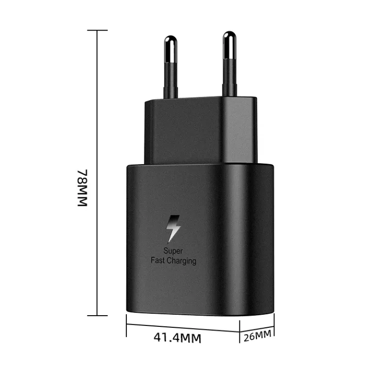 شارژر سریع استاندارد اروپایی با پورت A+C مناسب سامسونگ S24 note20/S21 PD25W شارژر