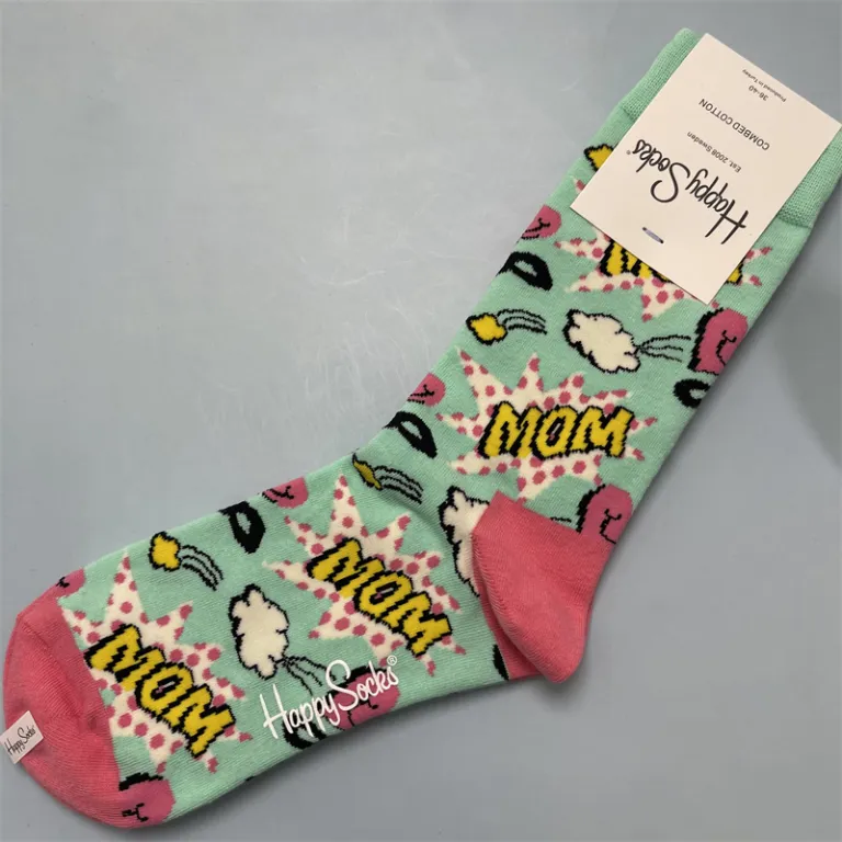 جوراب زنانه رنگارنگ HappySocks طرح کارتونی بامزه مدل اینستاگرامی نیمه‌ساقه بیرونی خیابانی