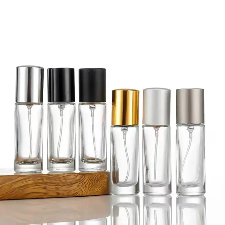 10ML15ML بطری تقسیم عطر شیشهای اسپری قابل حمل با درپوش چوب گردو و راش، خالی و فشاری