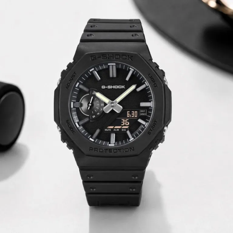 ساعت مچی مردانه کاسیو G-SHOCK هشت‌ضلعی دو نمایشگر ورزشی ضدآب کوارتز
