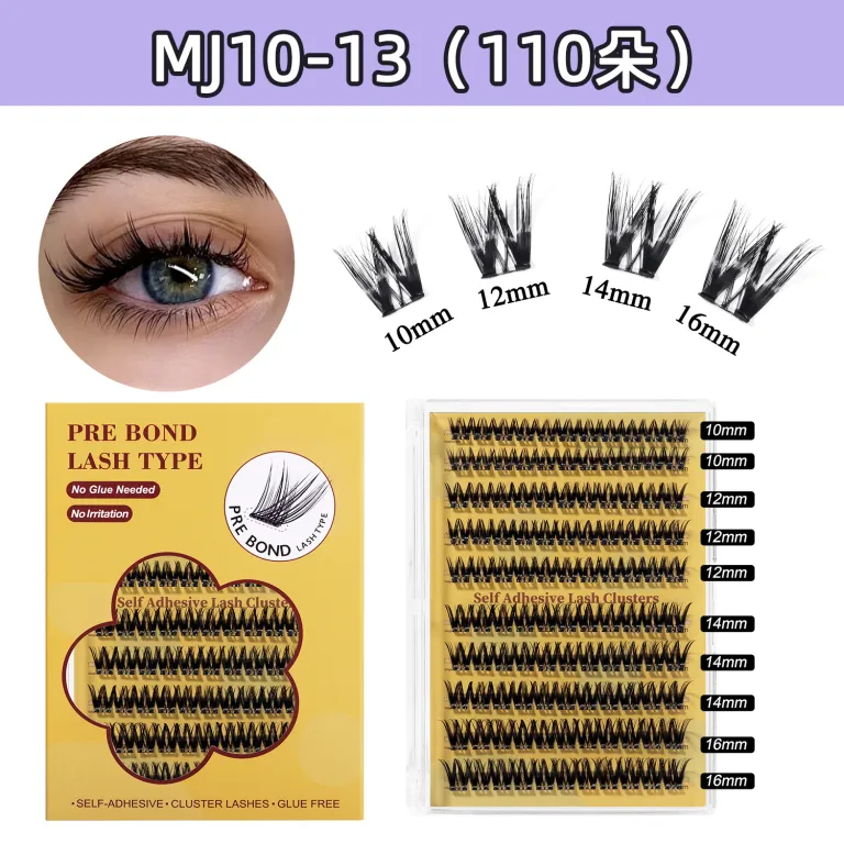 مژه مصنوعی بدون چسب آمازون، ست مژههای تکه‌ای فر و پرپشت DIY کراس‌بردر cluster lashes