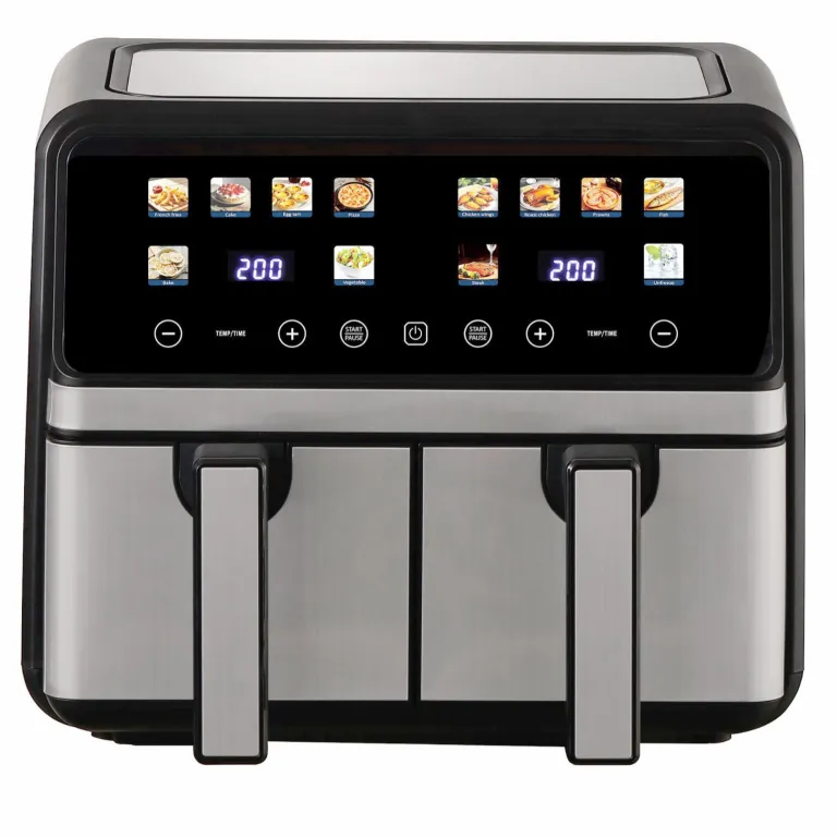 سرخ‌کن بدون روغن دو مخزنه خانگی Air Fryer با ظرفیت بزرگ، چندکاره و قابل مشاهده، هوشمند و مناسب صادرات