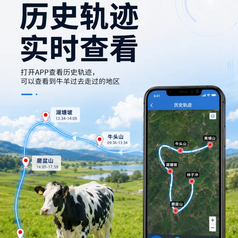 5G ردیاب خورشیدی گاو و گوسفند، ردیاب GPS گاو و گوسفند، ضدآب و ضدسرقت، ماهواره بیدو