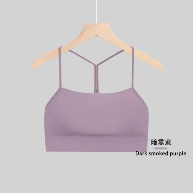 تاپ یوگا و بدنسازی زنانه lulu مدل Y پشتباز با پد داخلی، زیرپوش ورزشی بدون درز