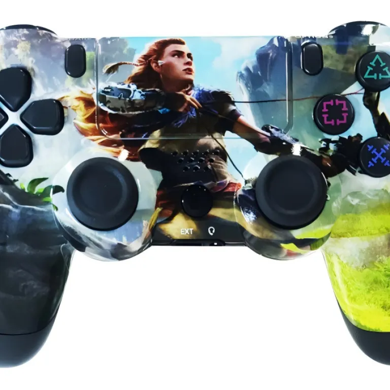 دسته بازی بی‌سیم بلوتوثی ps4 با دو موتور لرزشی، ژیروسکوپ شش‌محوره و لرزش کامل ps4