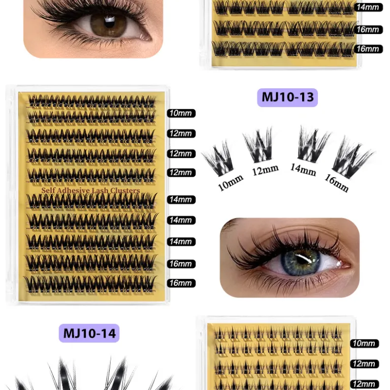 مژه مصنوعی بدون چسب آمازون، ست مژههای تکه‌ای فر و پرپشت DIY کراس‌بردر cluster lashes