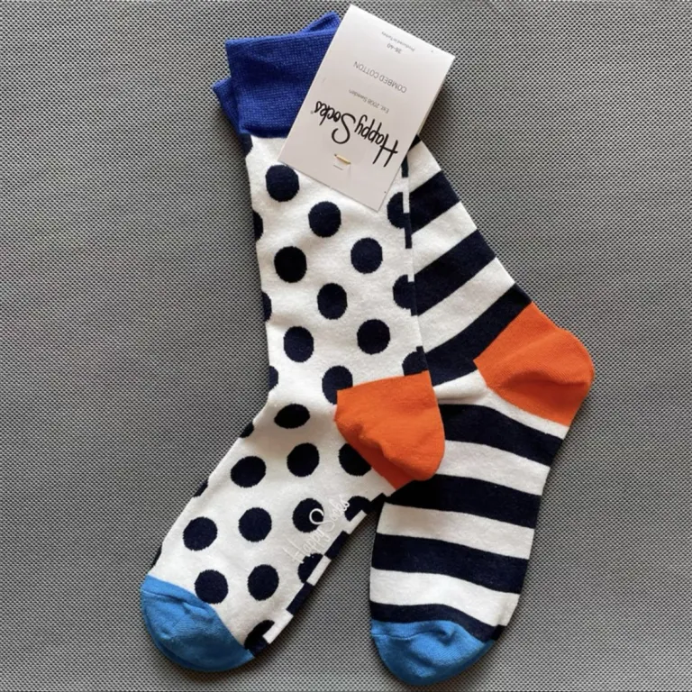 جوراب زنانه رنگارنگ HappySocks طرح کارتونی بامزه مدل اینستاگرامی نیمه‌ساقه بیرونی خیابانی